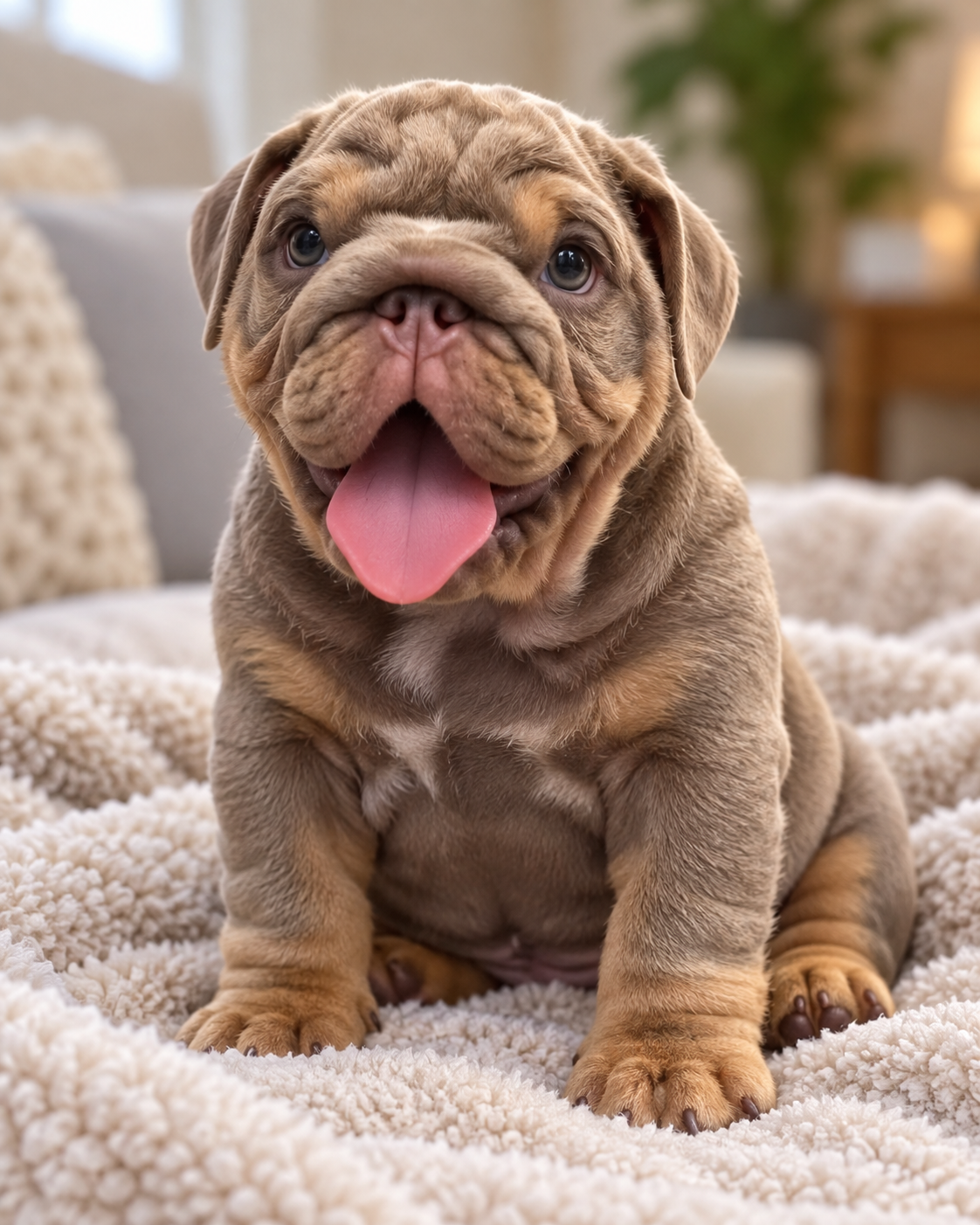 Otis, Lilac & Tan male English Bulldog puppy