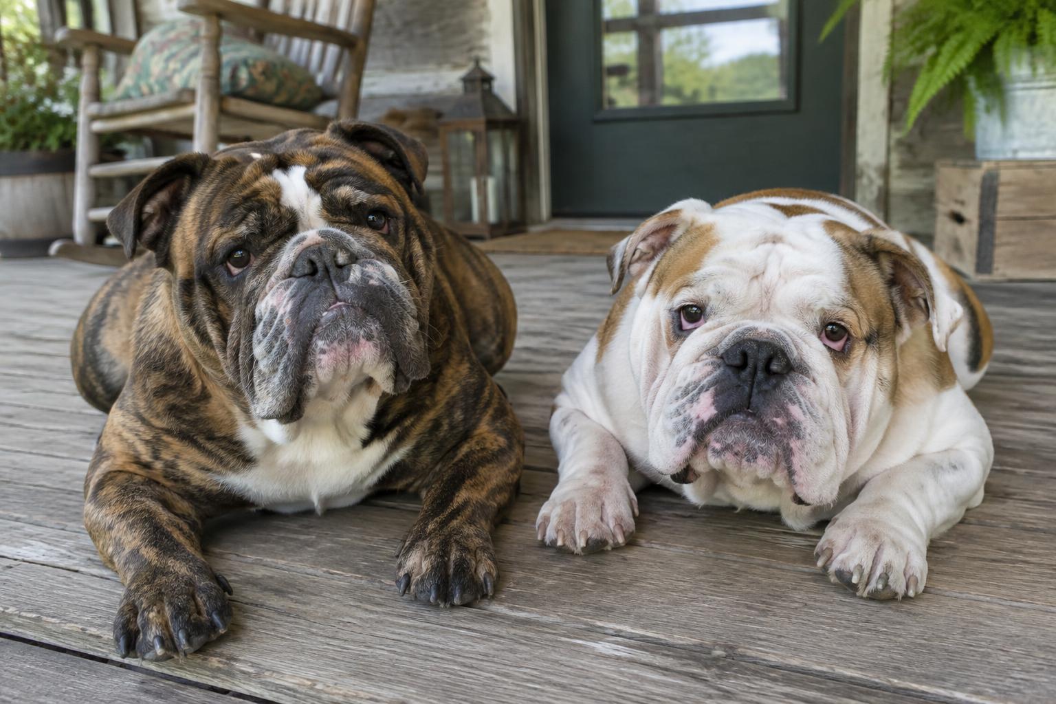 French and English Bulldog